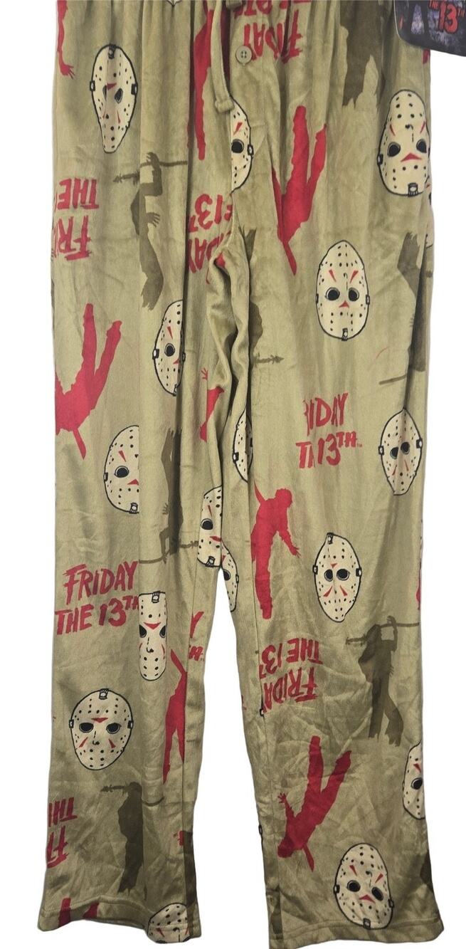 Friday the 13th Jason Pajama Pants Men's Small Tan BUTTERY SOFT GORE HORROR